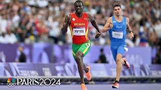 Grenada golden boy Kirani James ekes out semifinal victory in mens 400m  Paris Olympics  NBC [upl. by Kinom]