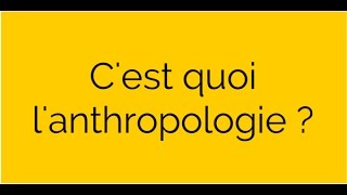 Cest quoi lanthropologie [upl. by Noirda855]