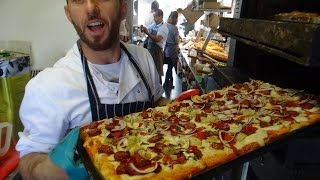 Master Baker Billi making Sourdough Bread Pizza at Breadstall Street Bakery Northcote Road London [upl. by Ethben]