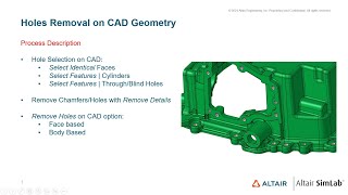 SimLab  Remove Holes on CAD [upl. by Annelak]