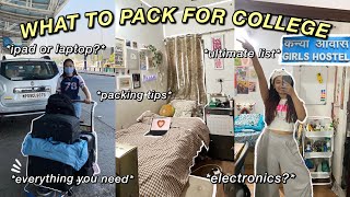 HOSTEL PACKING ESSENTIALS everything you need to bring to college hostel 🧳✈️ [upl. by Citron]