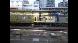 Inbound Chuo Line  Kokubunji to Mitaka 中央線国分寺から三鷹まで 121218 [upl. by Eegnat]