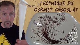 Technique du cornet au chocolat  How to do cornet paper  pâtisserie  Albarock [upl. by Conlon437]