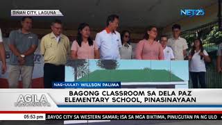 Bagong classroom sa Dela Paz Elementary School pinasinayaan [upl. by Chance231]