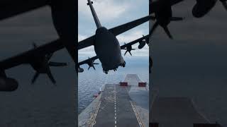 C130 Hercules Soars Over Aircraft Carrier A Spectacular Aerial Display [upl. by Aenal]