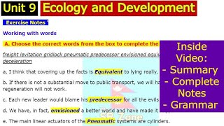 Class 12 English Unit 9 Ecology and Development  Living under the redwood Tree Exercise  Grammar [upl. by Acsisnarf]