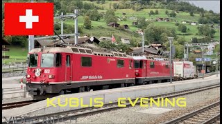 Switzerland Rhaetian Railway  Kublis Evening Trains [upl. by Illom]