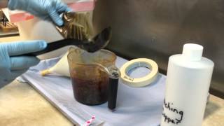 How to Mix Powdered Ferric Chloride Etchant for Copper Brass or Nickel Etching [upl. by Eidnil]