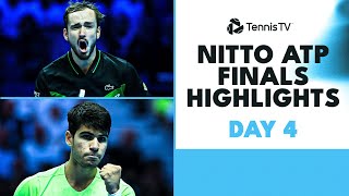 Alcaraz Takes On Rublev Medvedev Faces Zverev  Nitto ATP Finals 2023 Highlights Day 4 [upl. by Fennell]