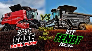 Case 9250 AF Vs FENDT Ideal 10T  Comparing the Largest Case Combine with the Largest FENDT Combine [upl. by Ynamrej]