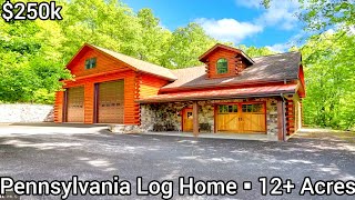 Pennsylvania Log Cabins For Sale  250k  12 acres  Pennsylvania Farms For Sale  Cabin with Land [upl. by Cherye]