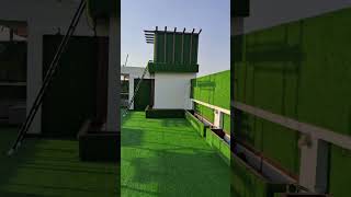 Terrace Garden Makeover  Garden Design with artificial Grass  artificial grass installation [upl. by Morley]