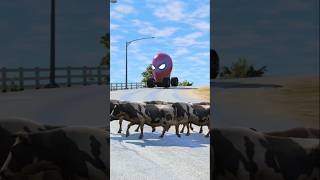 SPIDERMAN SAVED ELEPHANT FROM CAR shorts shortsfeed gta5 [upl. by Say]