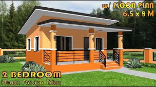 52 SQM  2 BEDROOM  HOUSE DESIGN IDEA  SIMPLE HOUSE DESIGN  BAHAY [upl. by Christianna]