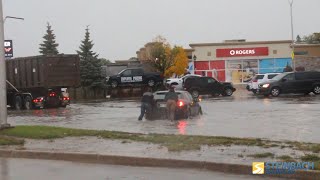 Steinbach Streets Flooding After Friday Rains [upl. by Aehc]