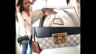 Gucci Padlock GG Supreme Shoulder Bag Unboxing Video Luxury Item Designer Handbag [upl. by Noicnecsa289]