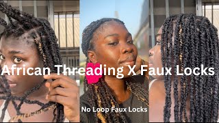 DIY crochetfaux locks with African threading twist [upl. by Aeel]