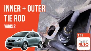 How to replace the inner and outer tie rod Yaris mk2 🚗 [upl. by Illak]