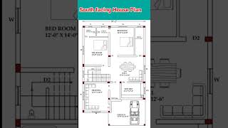 31 x 50 South facing House Plan as Per Vastu 2 BHK House Plan housedesign houseplans [upl. by Anertac]