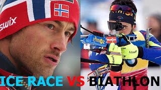 Martin Fourcade VS Petter Northug The Race of the champions MEN 100416 Russia Tyumen [upl. by Tarsus]