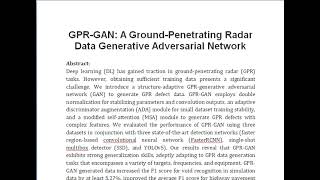 GPR GAN A Ground Penetrating Radar Data Generative Adversarial Network [upl. by Eiuqnimod]