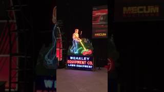 Lot F100 Weakley Equipment DoubleSided Porcelain Neon Sign  96x138x36 [upl. by Nodlew116]