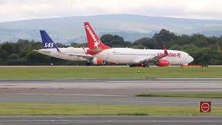 CORENDON EASYJET SAS TAKEOFF  MANCHESTER AIRPORT [upl. by Navert368]