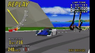 Bay Bridge PROTOTYPE car arcade mode norm 1st Virtua Racing Deluxe Sega 32X [upl. by Beghtol]