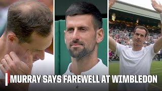 Andy Murray acknowledges Djokovic Federer in emotional sendoff  Wimbledon on ESPN [upl. by Kenyon915]