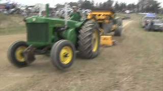 John Deere R dual exhaust tractor pull 9500 lbs Wheels UP full pull Rollag [upl. by Babita]