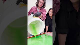 Slime Green Epoxy Waterfall Table Teaser 🌊 MASepoxies Shorts [upl. by Alra]