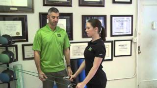 Shoulder Exercise  Theraband Extensions and Rows  Zion Physical Therapy Video [upl. by Siderf]