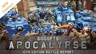 APOCALYPSE Ultramarines Space Marines vs Tyranids 6000pts 10th Edition Warhammer 40K Battle Report [upl. by Lias325]