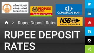 බැංකු කීපයක ස්තාවර තැන්පතු පොලී අනුපාත  BOC Sampath Commercial Peoples bank fixed deposit rates [upl. by Aivato]