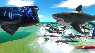 Aquatics Battle  Megalodon VS The Bloop  Animal Revolt Battle Simulator [upl. by Notselrahc]