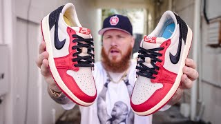 ARE THE TROPHY ROOM JORDAN 1 LOW ROOKIE CARD SNEAKERS WORTH THE HYPE Early In Hand Review [upl. by Oneg]