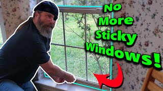 EASY STEPS How To Fix a Sticky Window  Vinyl Window Slide Smooth [upl. by Adnilram]