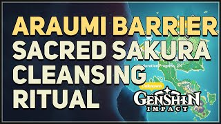 Araumi Barrier Sacred Sakura Cleansing Ritual Puzzle Genshin Impact [upl. by Einobe]