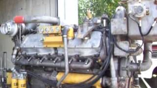 Caterpillar 3412DITA engine start up and run after overhaul [upl. by Feinstein488]