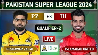 PSL LIVE PESHAWAR ZALMI vs ISLAMABAD UNITED ELIMINATOR MATCH LIVE COMMENTARY PZ vs IU  PZ 9 ov [upl. by Lemuel]