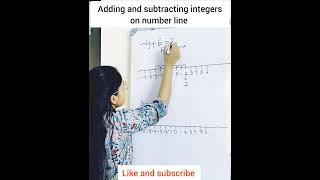 Adding and subtracting integers on number line maths shorts [upl. by Rudolfo]