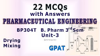 Pharmaceutical Engineering MCQs Unit 3 BP304T B Pharm 3rd Sem 2nd Year [upl. by Neel]