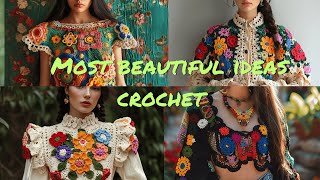 Most beautiful crochet floral tops  crochet top sweaters collection  how to crochet ideas [upl. by Shargel251]