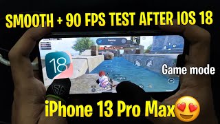 🔥iPhone 13 Pro Max bgmi 90 fps test after ios 18  Best update handcam video [upl. by Atiuqram]