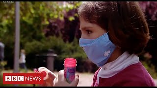 Coronavirus children in Spain leave homes for first time in 6 weeks  BBC News [upl. by Ronoc969]