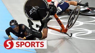 Paris 2024 Crash denies Shah Firdaus a podium finish in mens keirin [upl. by Akim807]