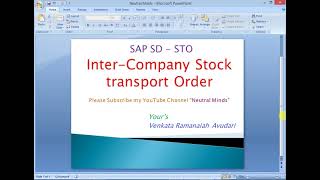 SAP SD  STO  Inter Company Stock transport Order Process and Configuration [upl. by Hazlip]