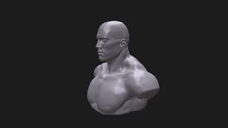 Bust Dwayne The Rock Johnson 3d model for printing [upl. by Silverman]