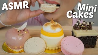 ASMR MINI CAKES and Soft Crunch Macaron NO Talking Eating Sounds  NE Lets Eat [upl. by Aifos]