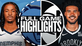 GRIZZLIES at NETS  FULL GAME HIGHLIGHTS  November 4 2024 [upl. by Cinnamon]